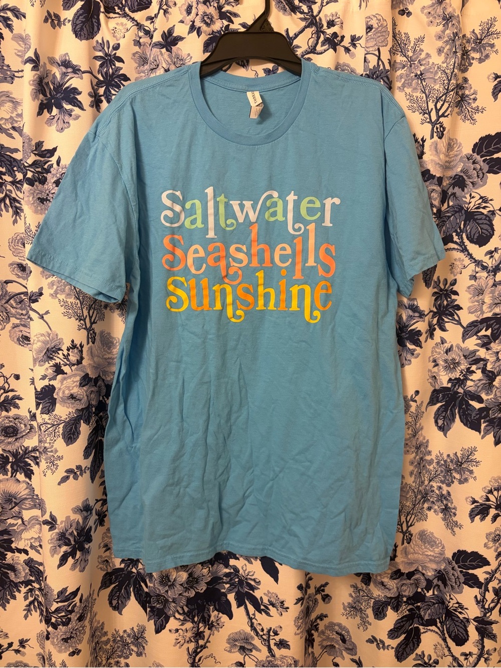 Blue 'Saltwater Seashells Sunshine' Graphic Tee